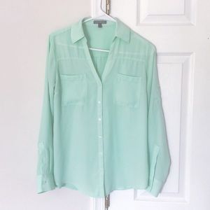 Express S Mint blue green portofino top button